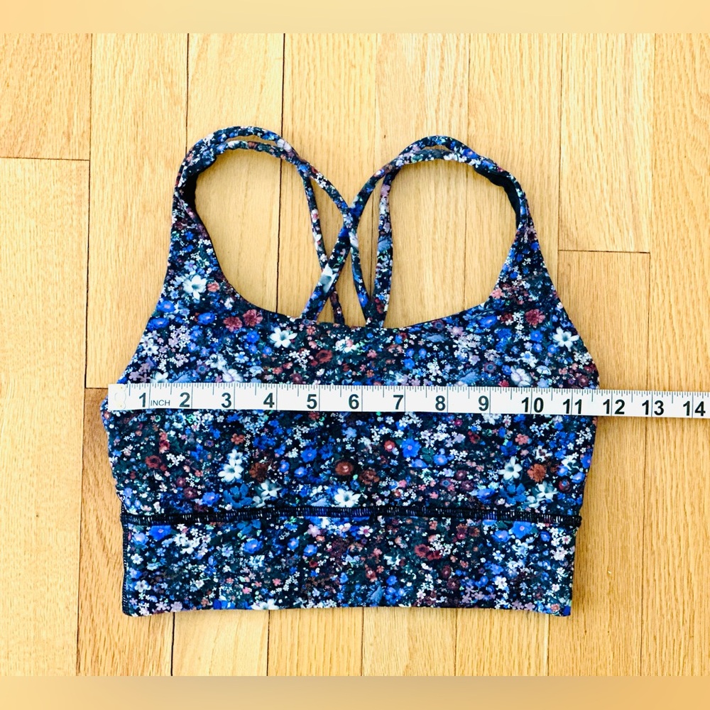 Lululemon Energy Longline Bra Medium Support B-D Size 4 in Flower Burst Multi - Picture 5 of 8